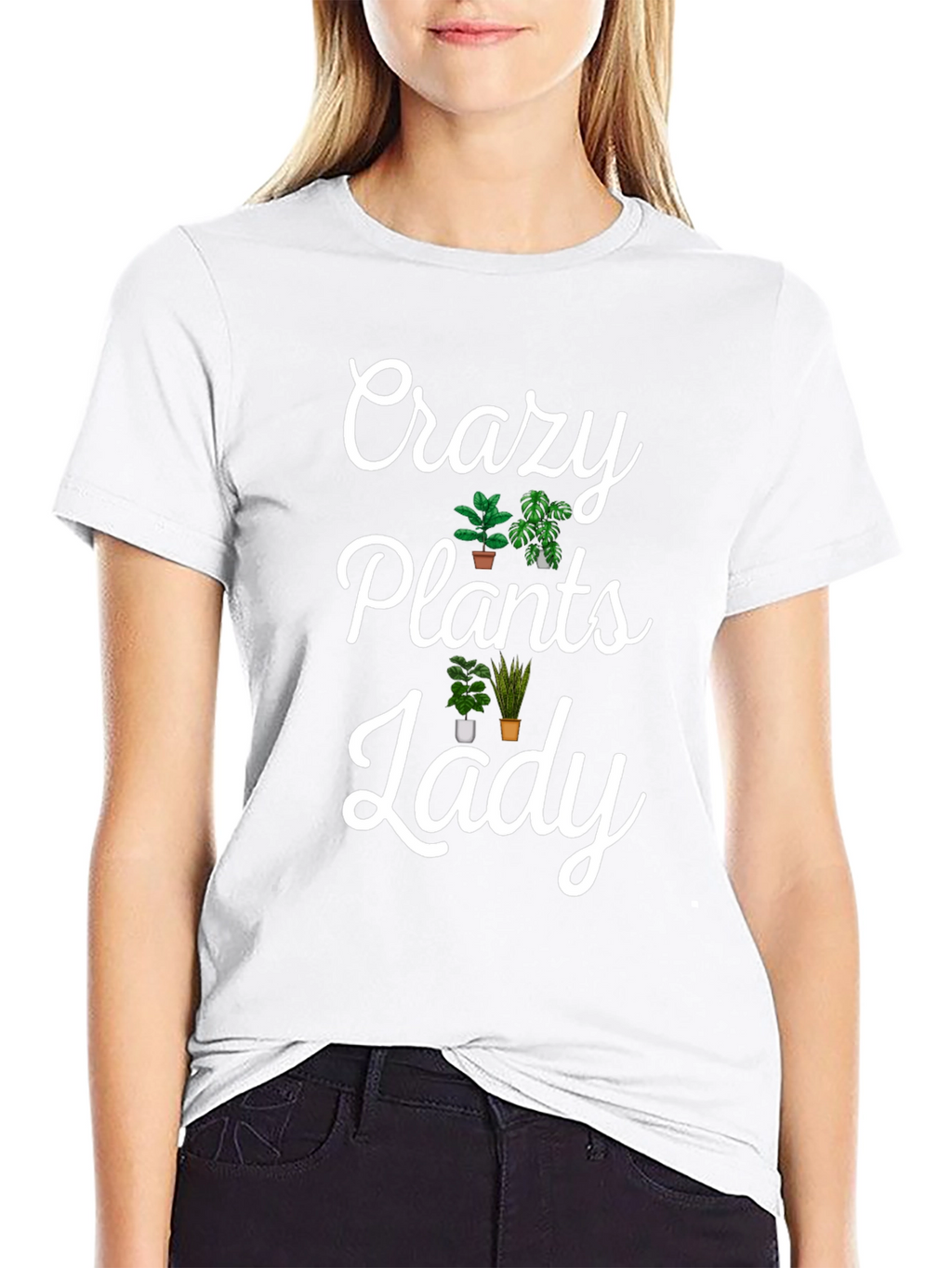 Crazy Plants Lady Graphic Tee - Novelty T-Shirt
