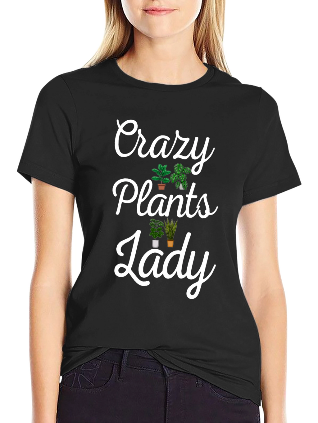 Crazy Plants Lady Graphic Tee - Novelty T-Shirt