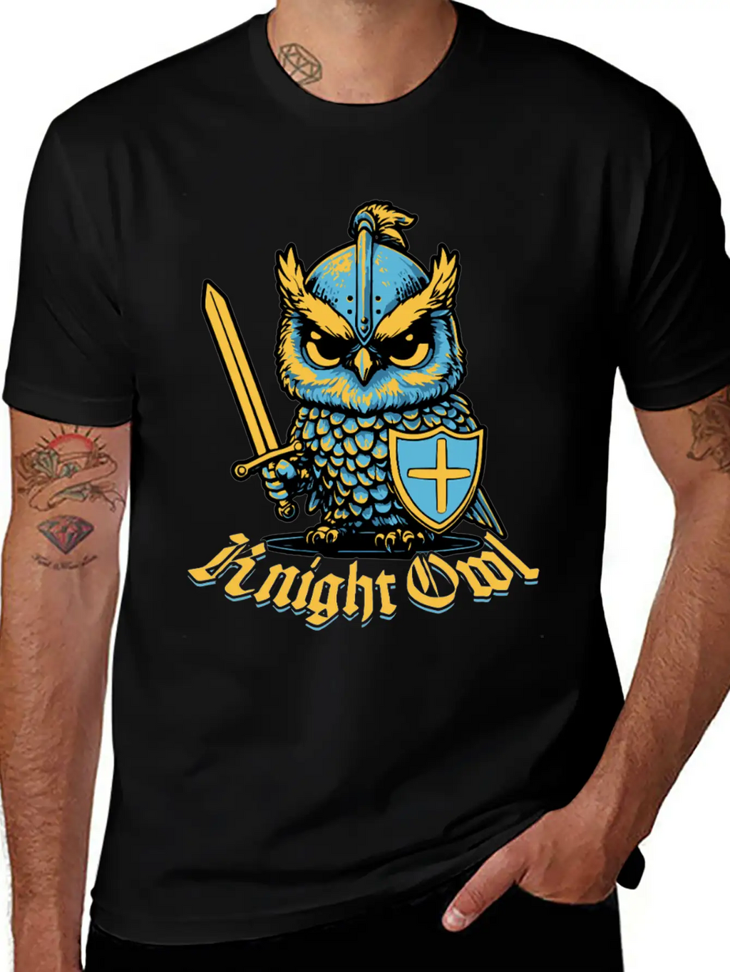 Knight Owl Jousting Ren Faire Knights Funny Casual Graphic T-Shirt – Simple And Comfortable Daily Wear