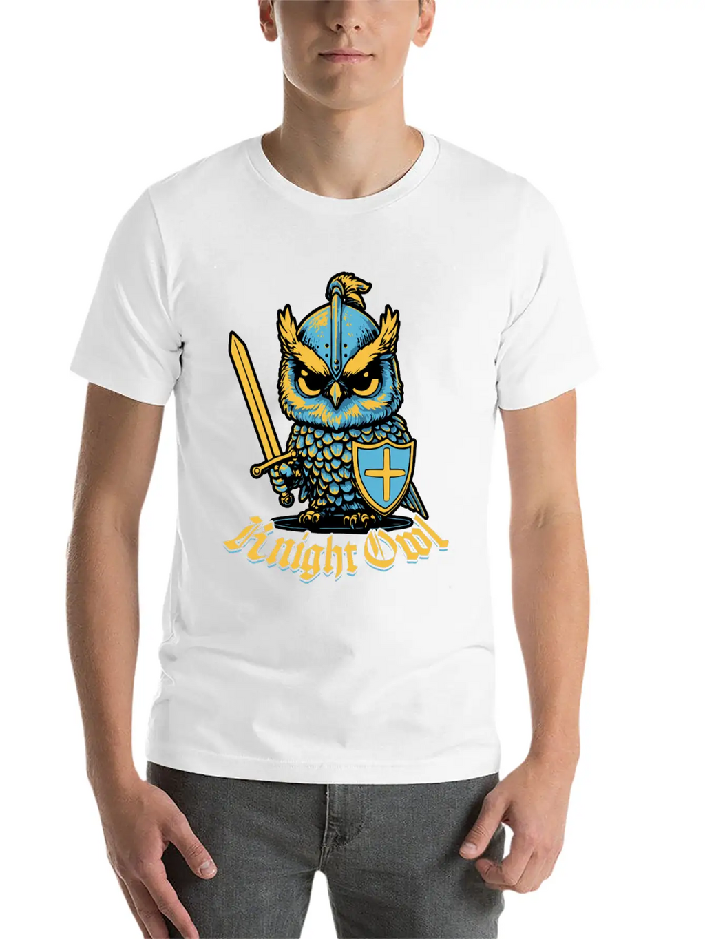 Knight Owl Jousting Ren Faire Knights Funny Casual Graphic T-Shirt – Simple And Comfortable Daily Wear