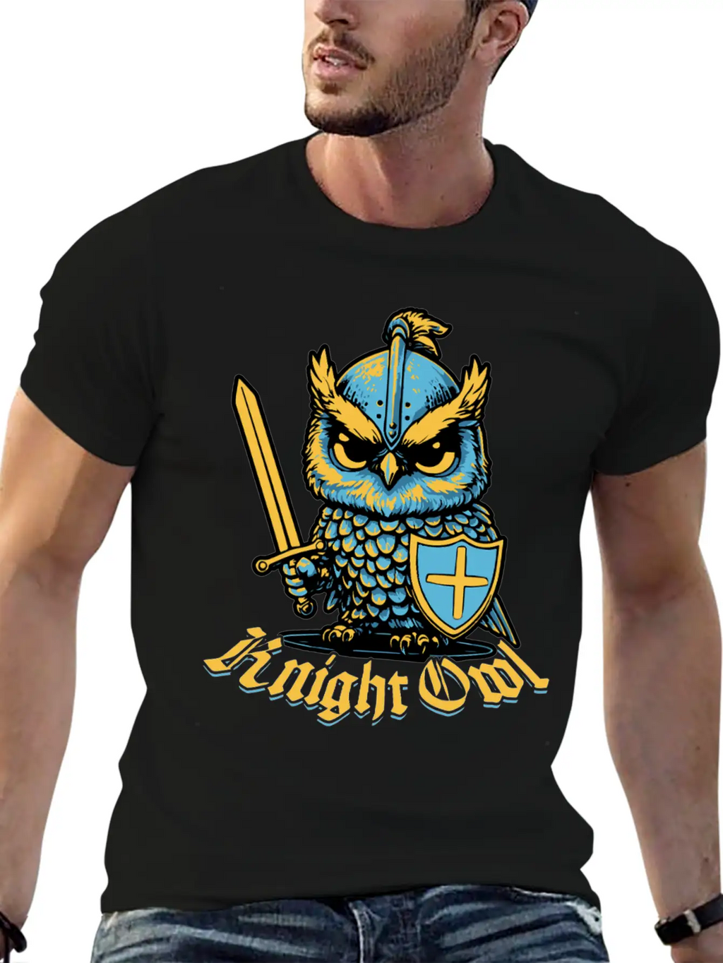 Knight Owl Jousting Ren Faire Knights Funny Casual Graphic T-Shirt – Simple And Comfortable Daily Wear
