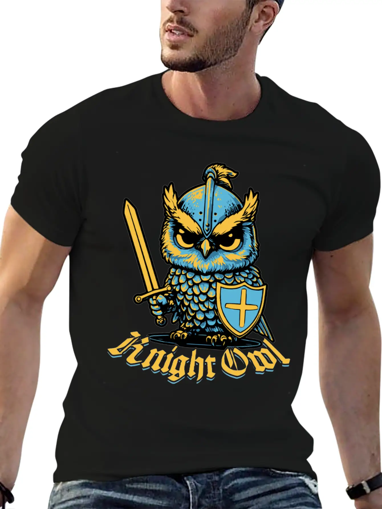 Knight Owl Jousting Ren Faire Knights Funny Casual Graphic T-Shirt – Simple And Comfortable Daily Wear