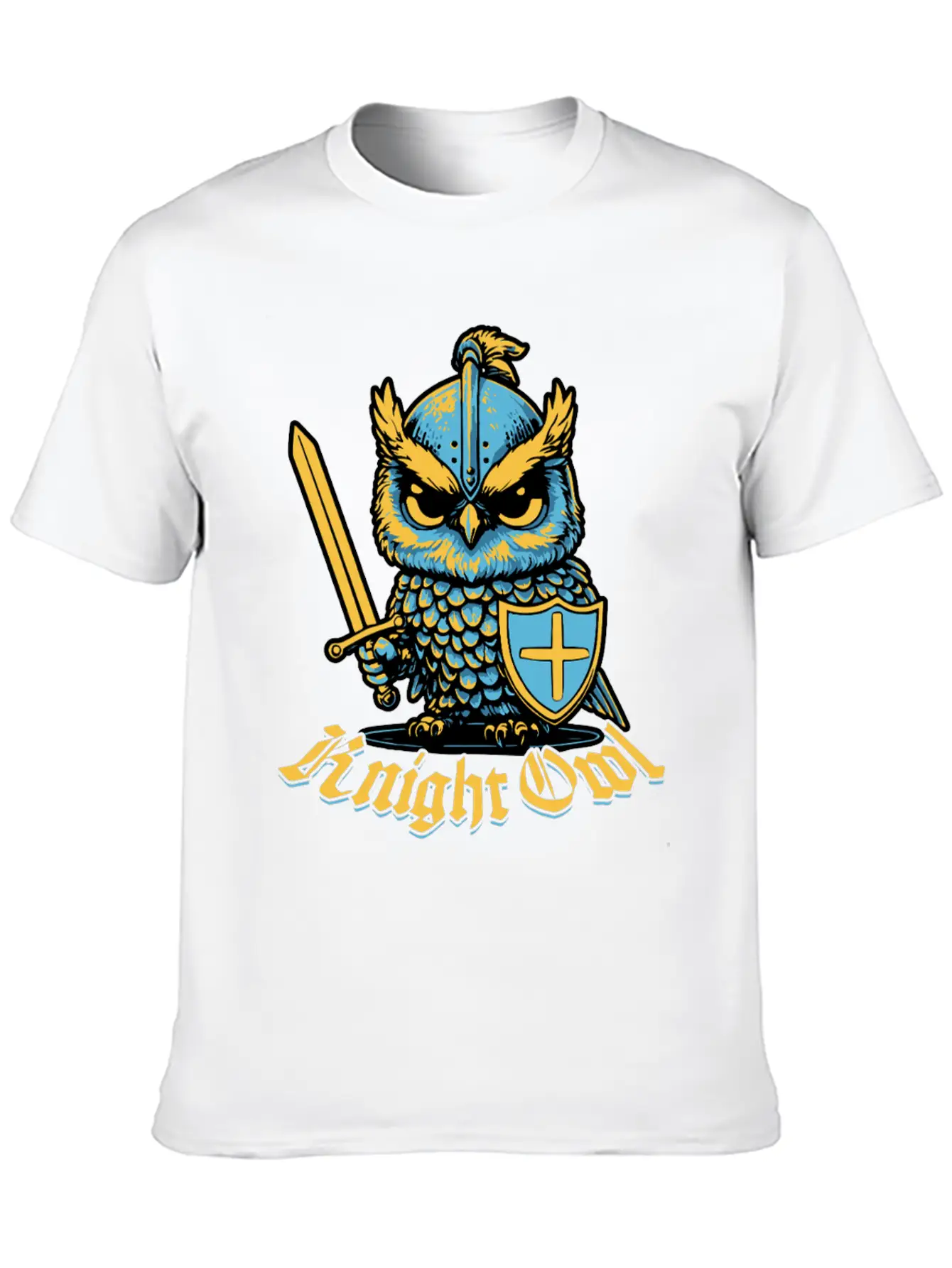 Knight Owl Jousting Ren Faire Knights Funny Casual Graphic T-Shirt – Simple And Comfortable Daily Wear