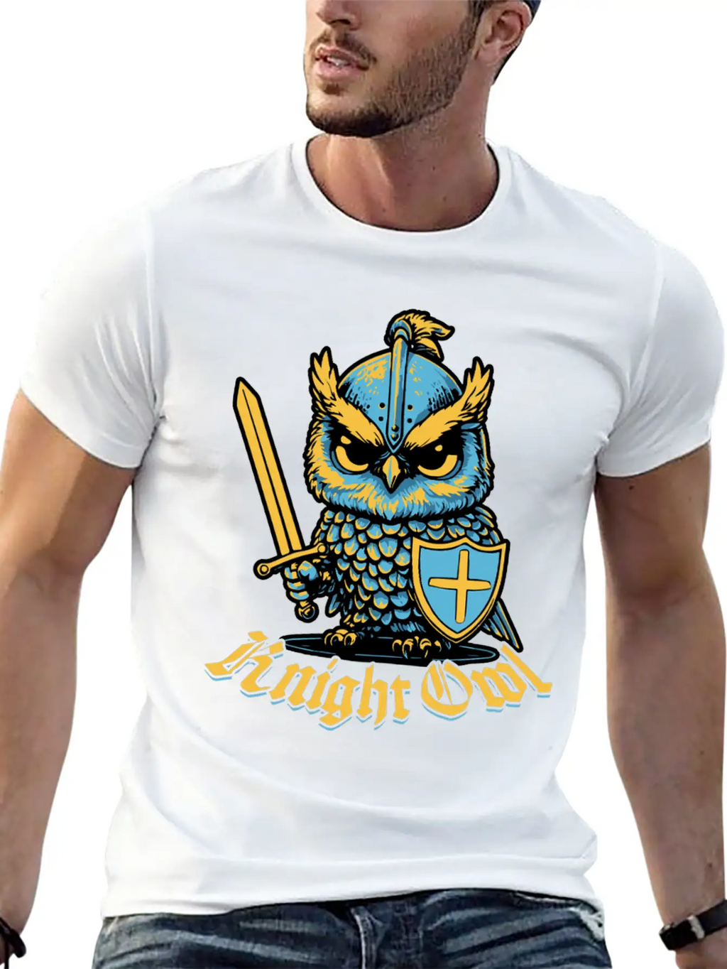 Knight Owl Jousting Ren Faire Knights Funny Casual Graphic T-Shirt – Simple And Comfortable Daily Wear