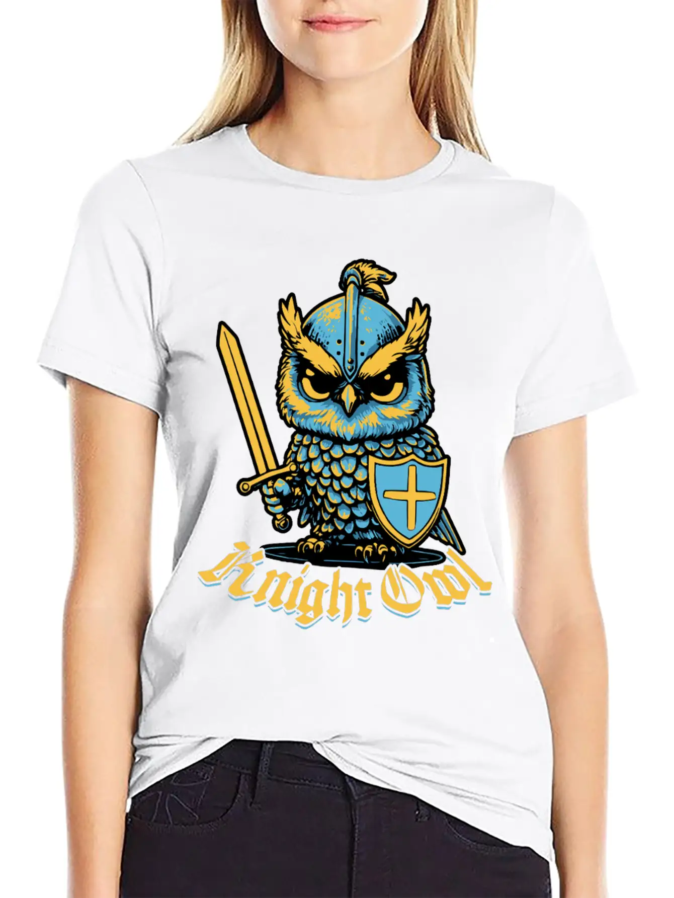 Knight Owl Jousting Ren Faire Knights Funny Casual Graphic T-Shirt – Simple And Comfortable Daily Wear