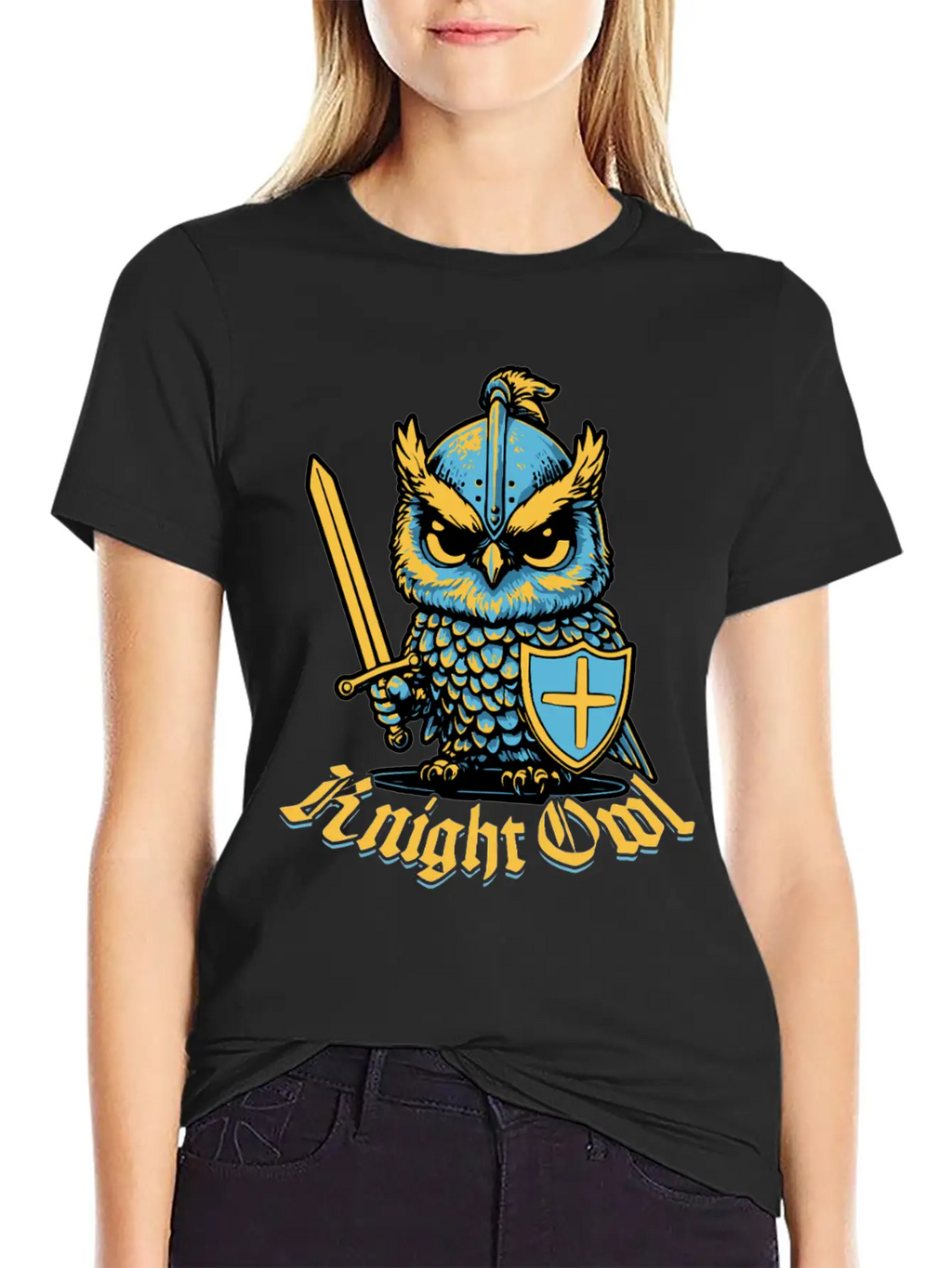 Knight Owl Jousting Ren Faire Knights Funny Casual Graphic T-Shirt – Simple And Comfortable Daily Wear