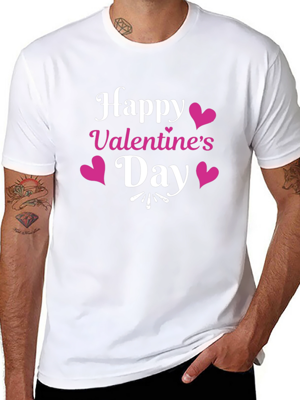 Happy Valentines Day Black T-Shirt