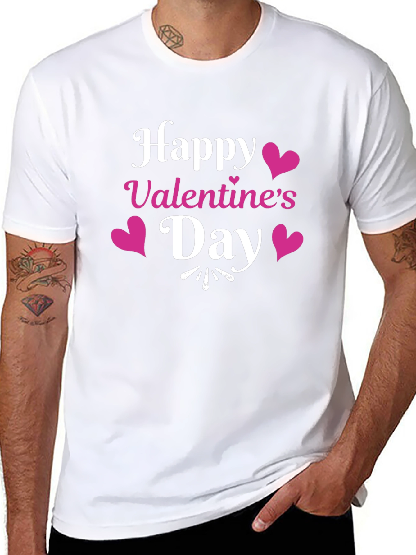 Happy Valentines Day Black T-Shirt