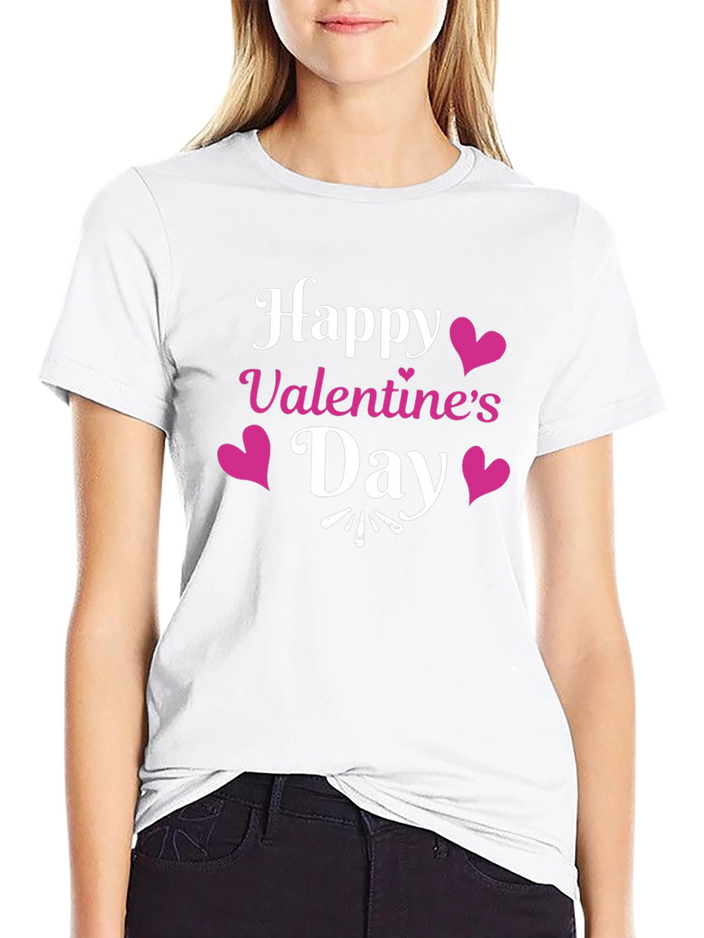 Happy Valentines Day Black T-Shirt