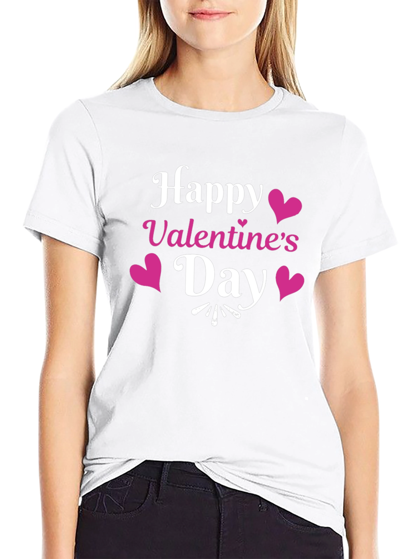 Happy Valentines Day Black T-Shirt