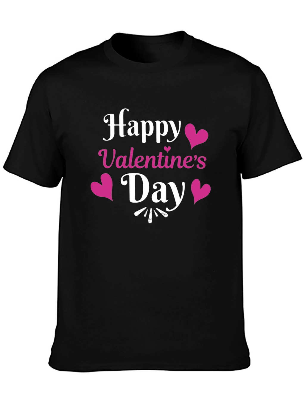 Happy Valentines Day Black T-Shirt
