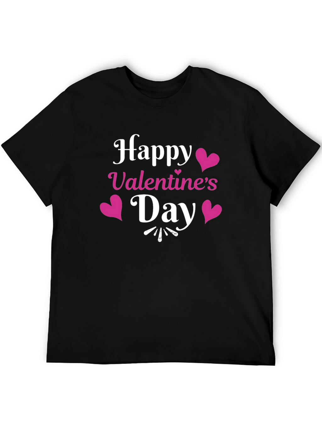 Happy Valentines Day Black T-Shirt