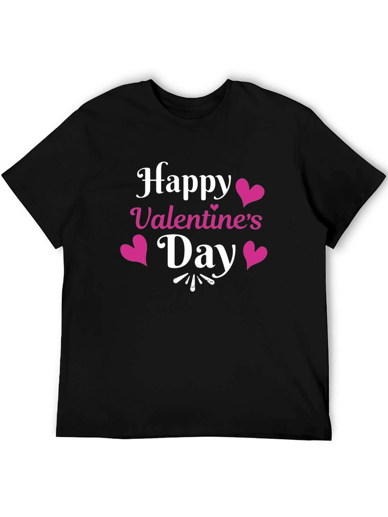 Happy Valentines Day Black T-Shirt