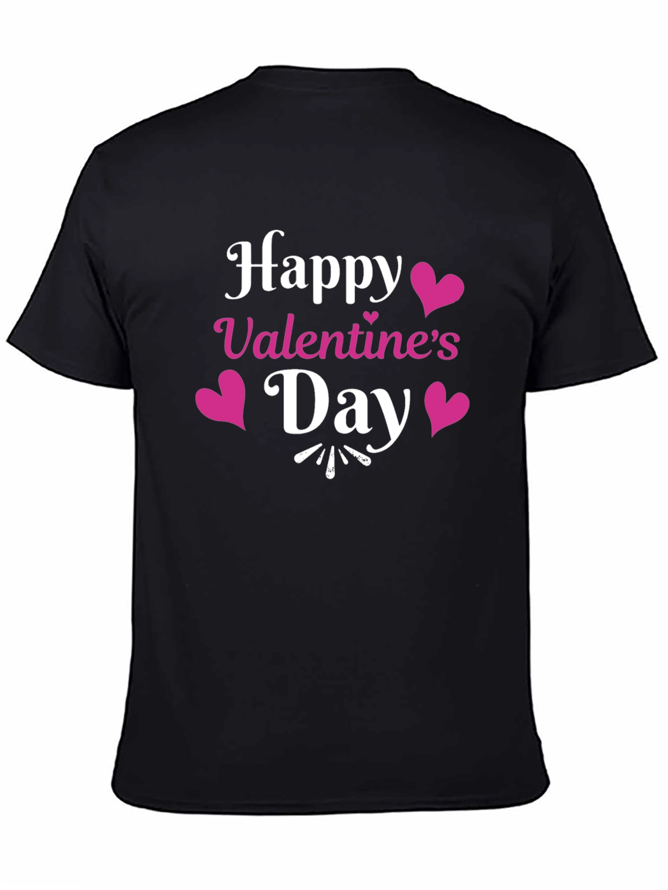 Happy Valentines Day Black T-Shirt