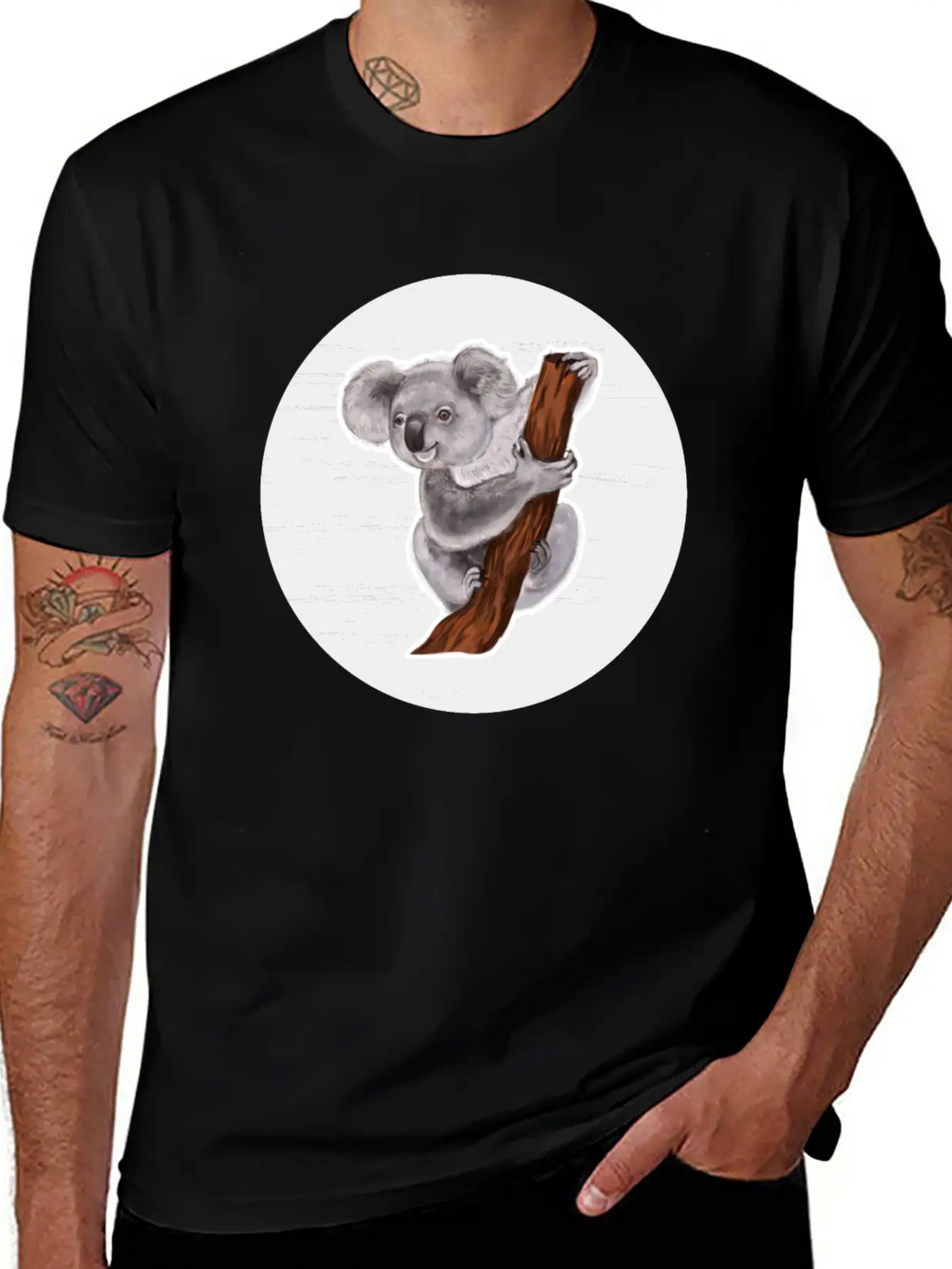 Koala Watercolor Drawing Unisex Short Sleeve Soft Cotton T-Shirt – Casual Everyday Wear
