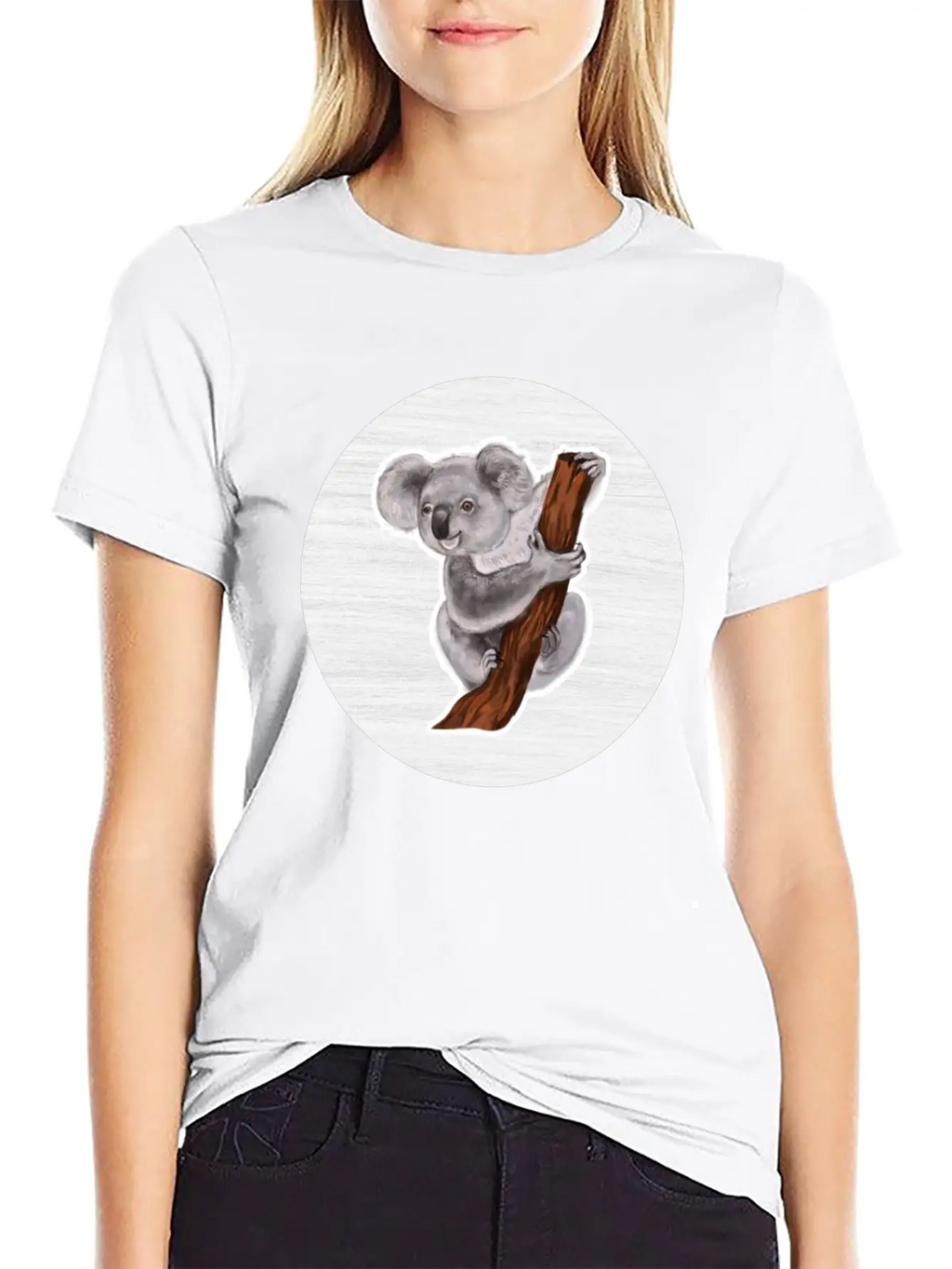 Koala Watercolor Drawing Unisex Short Sleeve Soft Cotton T-Shirt – Casual Everyday Wear