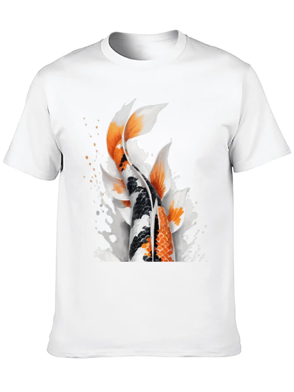 Koi Fish Calligraphy Casual Graphic T-Shirt – Simple And Comfortable Daily Wear