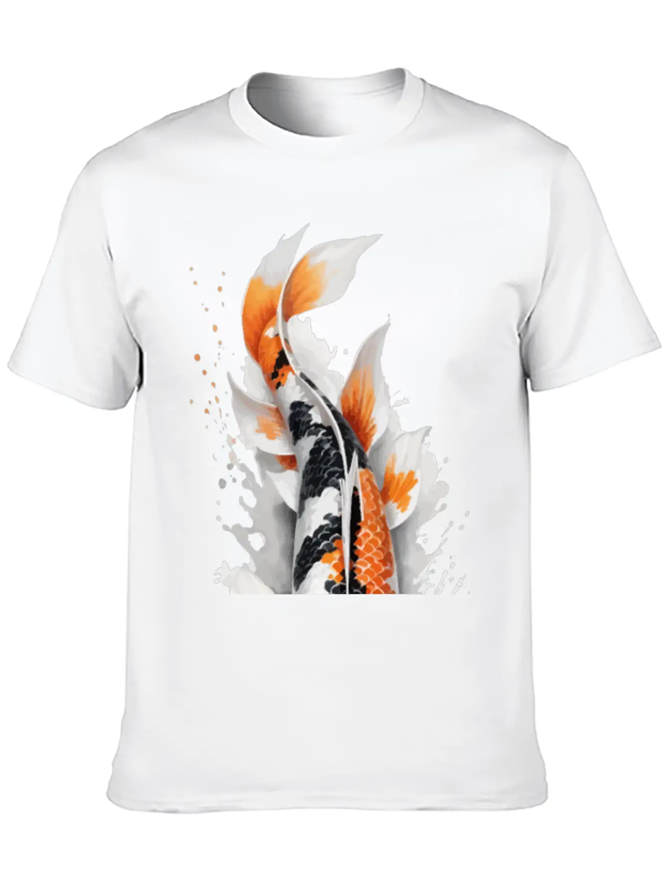 Koi Fish Calligraphy Casual Graphic T-Shirt – Simple And Comfortable Daily Wear