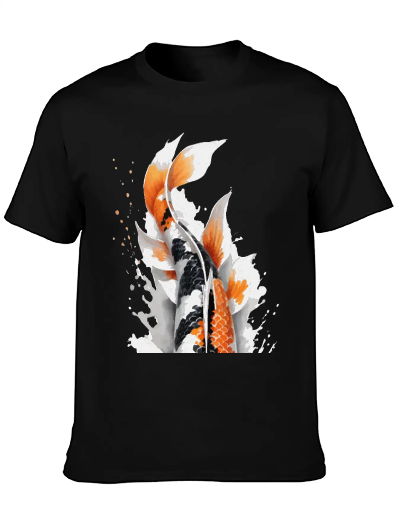 Koi Fish Calligraphy Casual Graphic T-Shirt – Simple And Comfortable Daily Wear