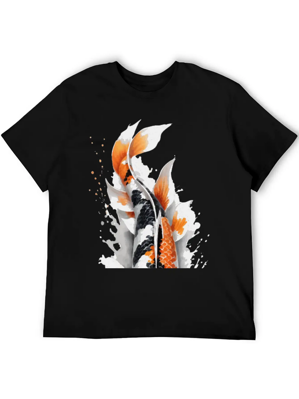 Koi Fish Calligraphy Casual Graphic T-Shirt – Simple And Comfortable Daily Wear