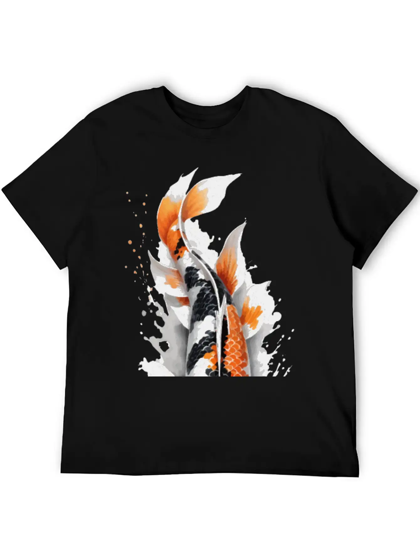 Koi Fish Calligraphy Casual Graphic T-Shirt – Simple And Comfortable Daily Wear