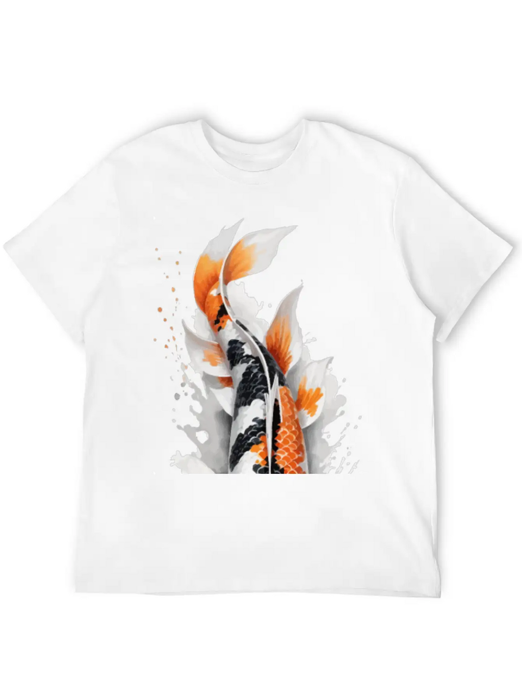 Koi Fish Calligraphy Casual Graphic T-Shirt – Simple And Comfortable Daily Wear
