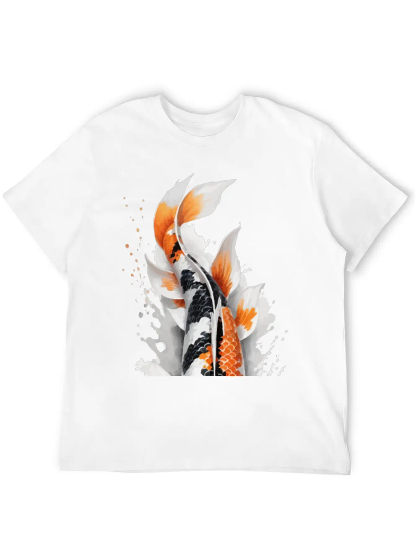 Koi Fish Calligraphy Casual Graphic T-Shirt – Simple And Comfortable Daily Wear