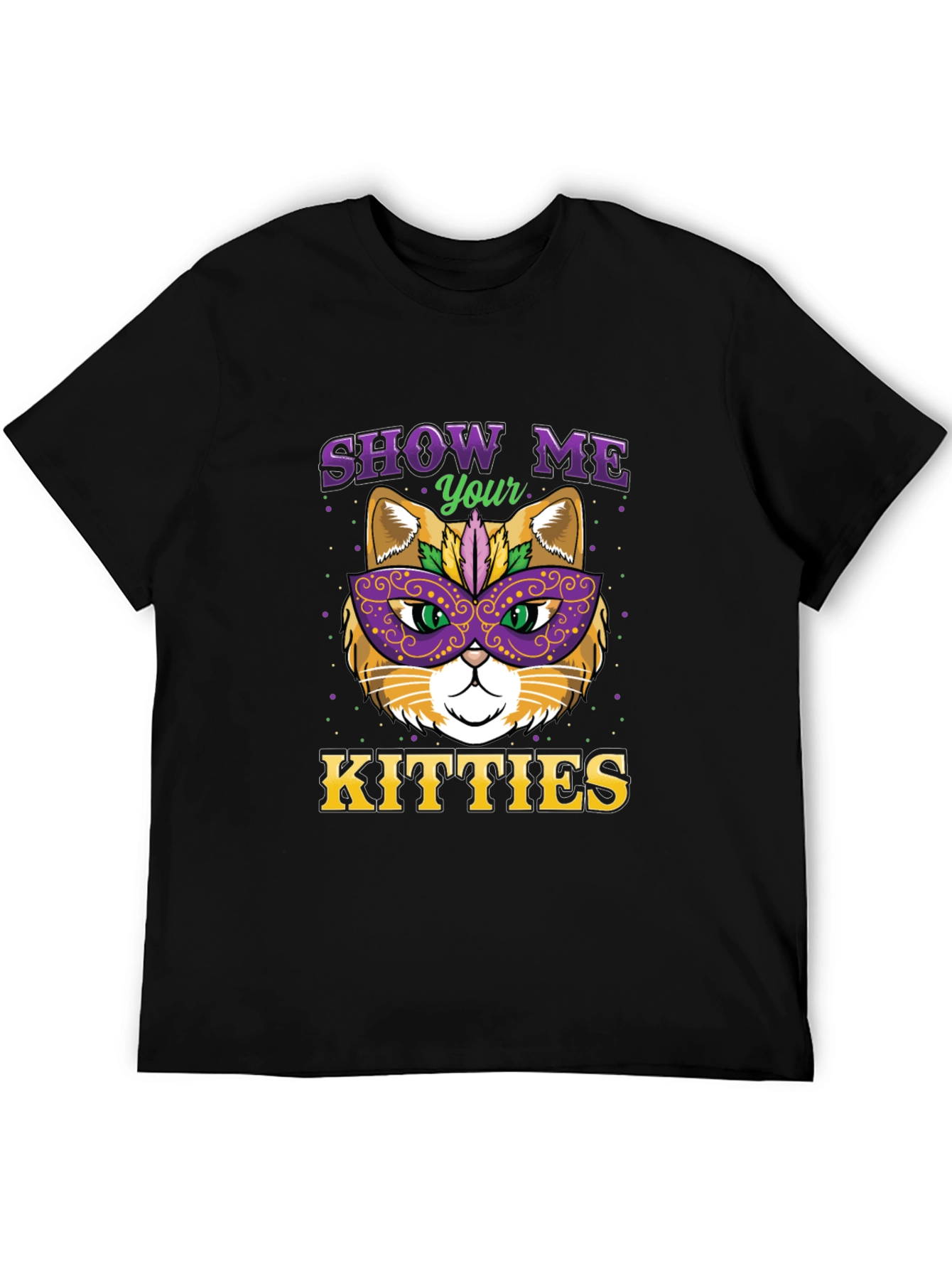 Mardi Gras Cat Tee - Show Me Your Kitties T-Shirt