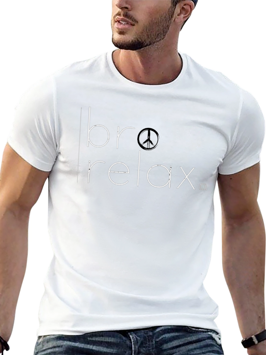 Bro Relax T-Shirt Peace Sign Graphic Tee