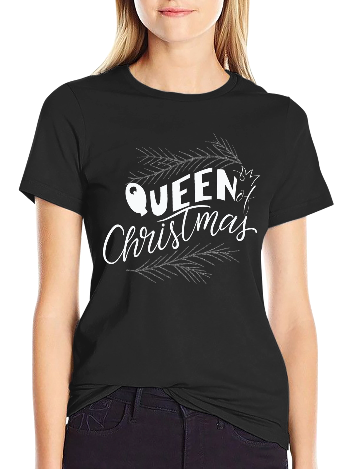 Queen of Christmas Graphic Tee - Holiday Festive Shirt