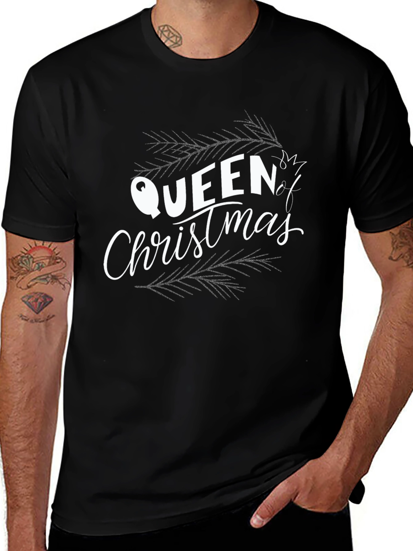 Queen of Christmas Graphic Tee - Holiday Festive Shirt