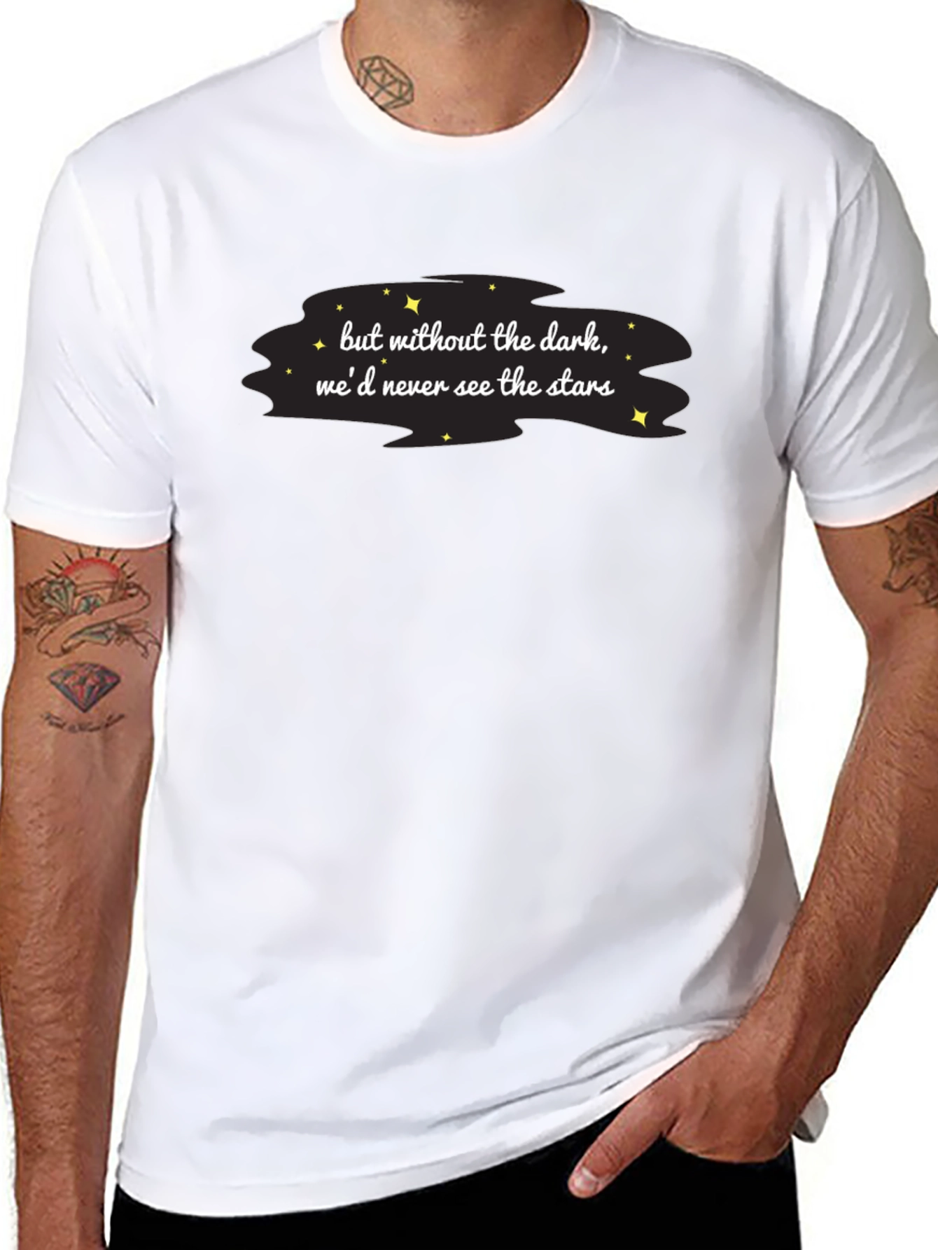 Inspirational Stars Graphic Black T-Shirt