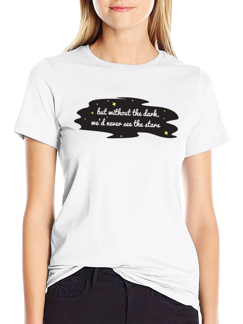 Inspirational Stars Graphic Black T-Shirt