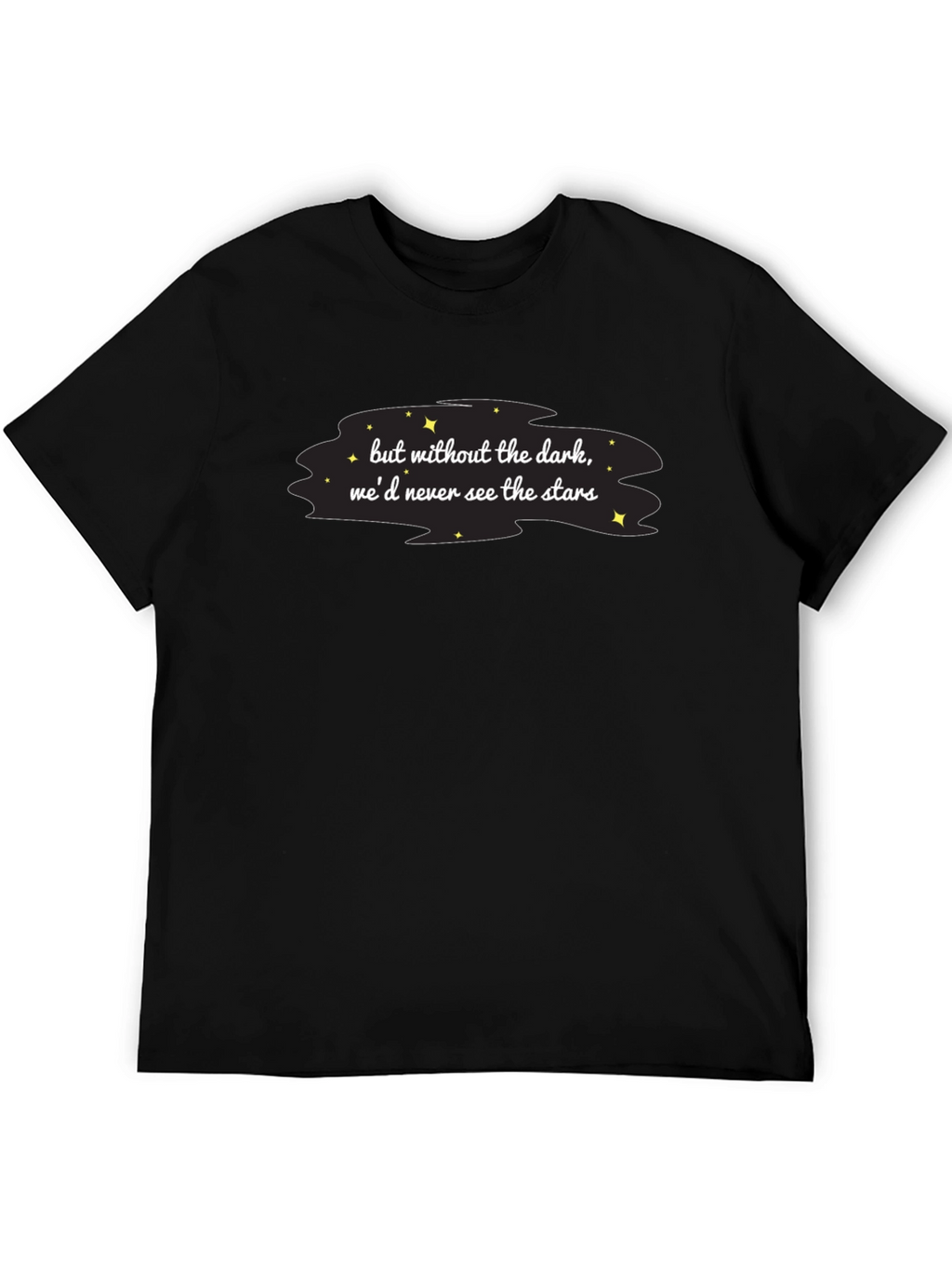 Inspirational Stars Graphic Black T-Shirt