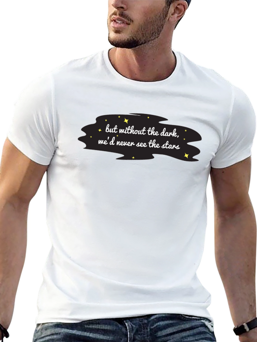 Inspirational Stars Graphic Black T-Shirt