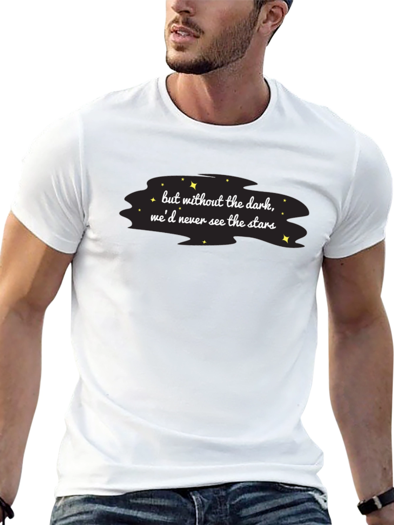 Inspirational Stars Graphic Black T-Shirt