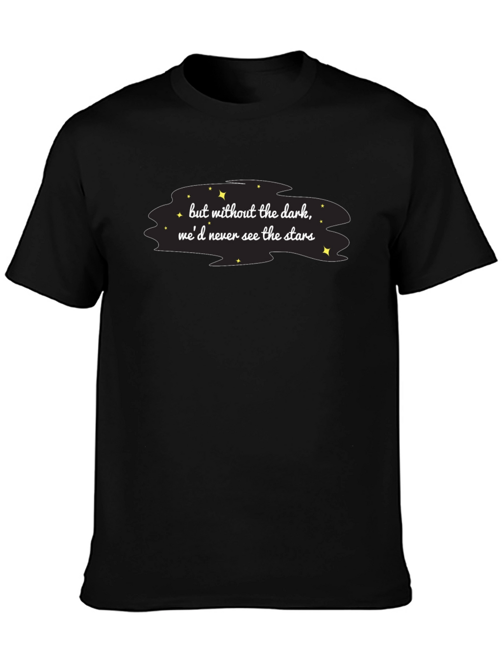 Inspirational Stars Graphic Black T-Shirt