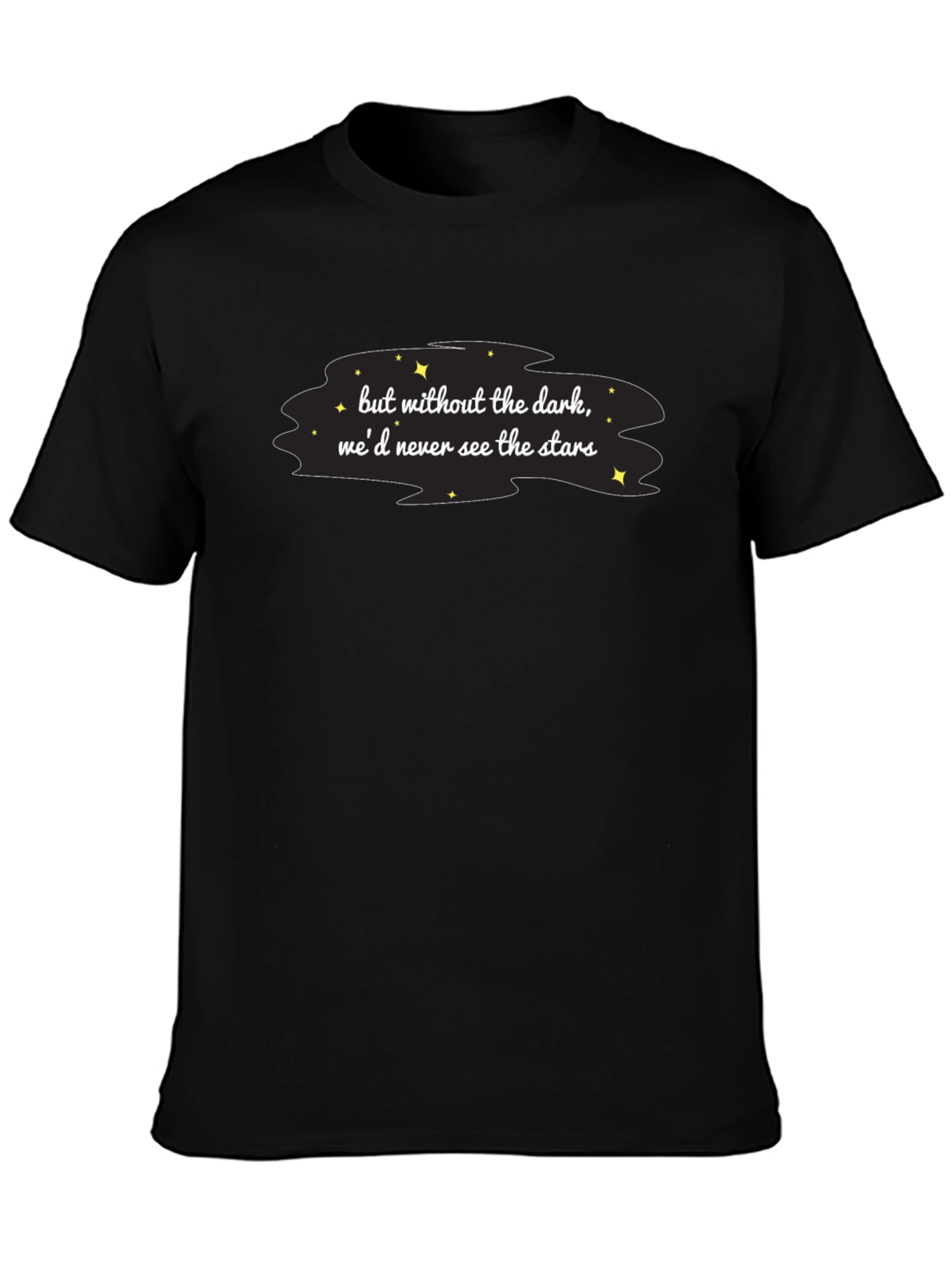Inspirational Stars Graphic Black T-Shirt