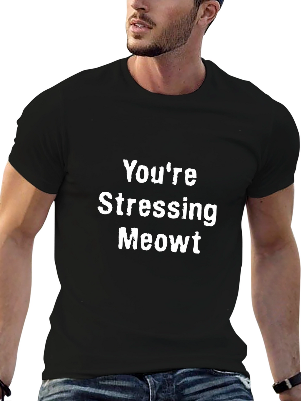 Stressing Meowt Black T-Shirt