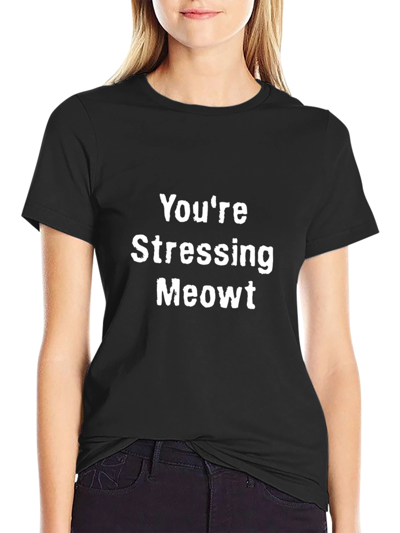 Stressing Meowt Black T-Shirt