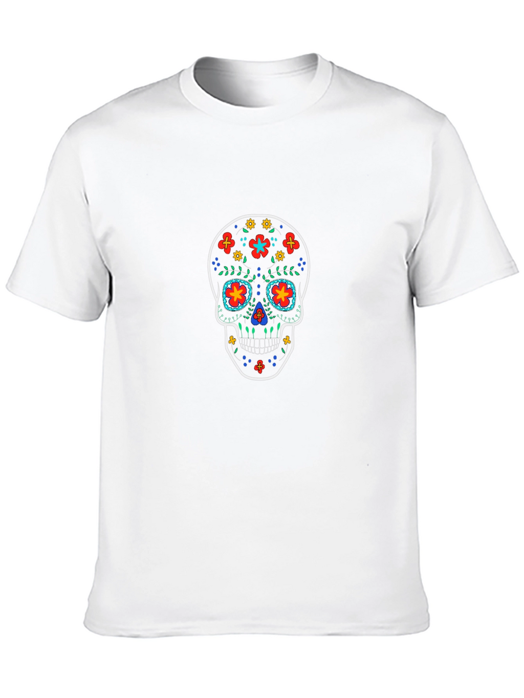 Sugar Skull Graphic Tee - Black Cotton T-Shirt