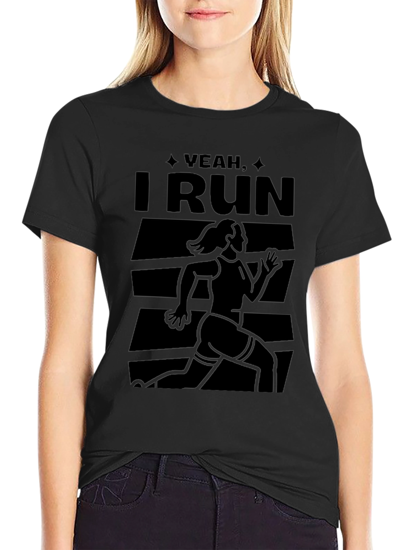 Yeah I Run - Black Graphic Tee