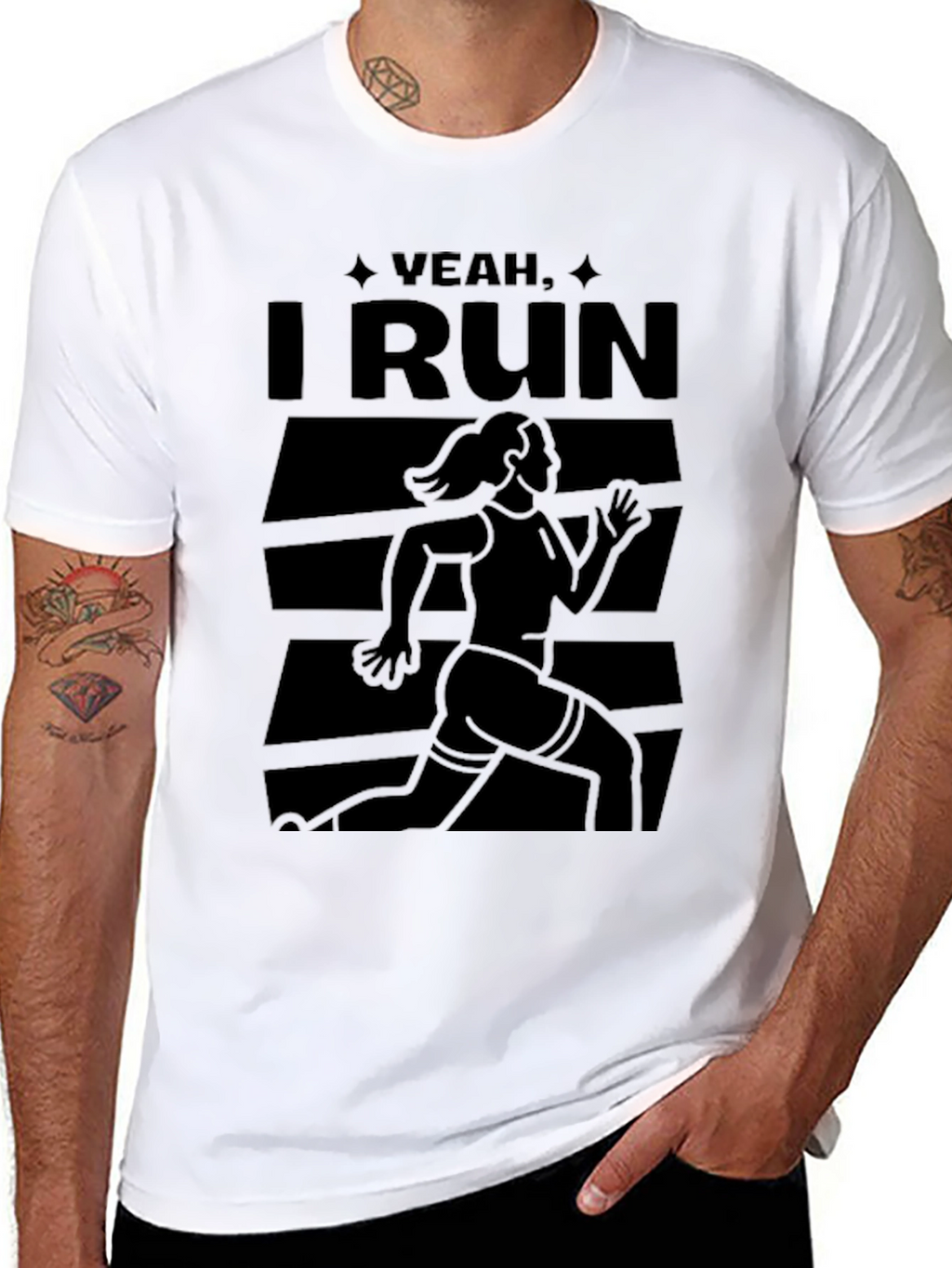 Yeah I Run - Black Graphic Tee