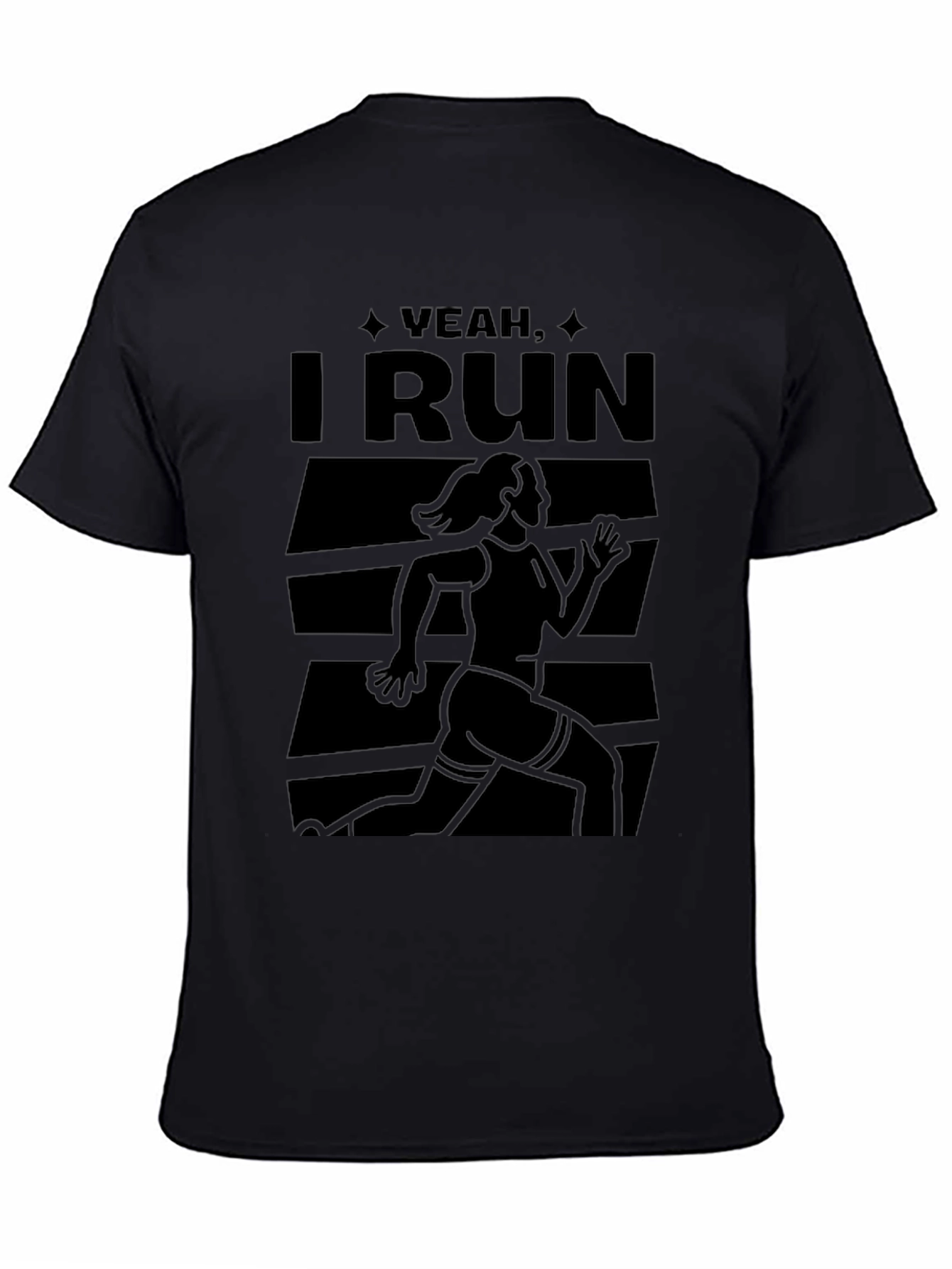 Yeah I Run - Black Graphic Tee