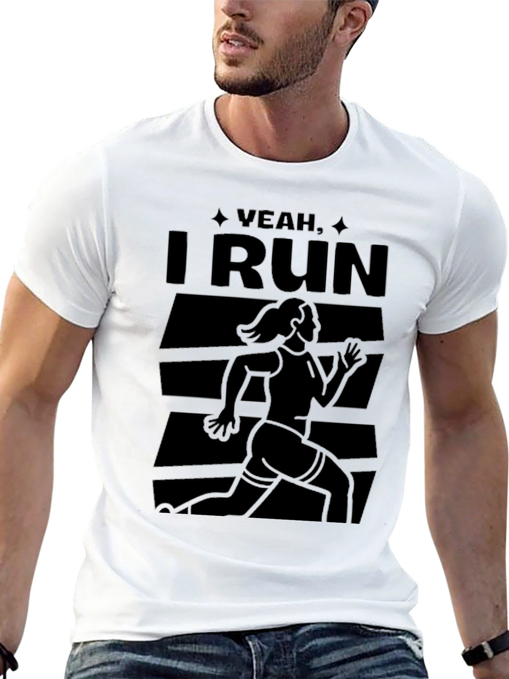 Yeah I Run - Black Graphic Tee