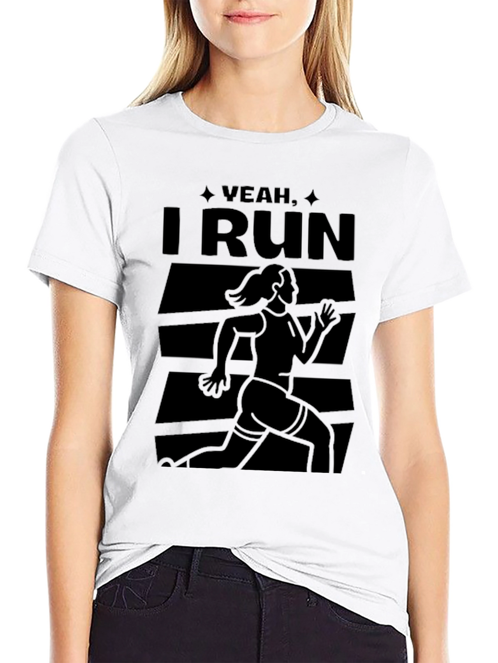 Yeah I Run - Black Graphic Tee