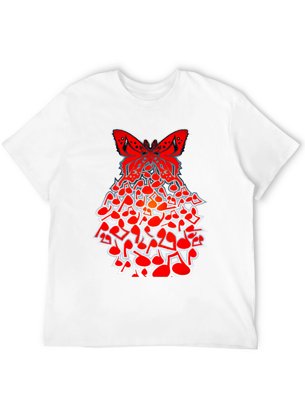 Butterfly Music Note Graphic T-Shirt
