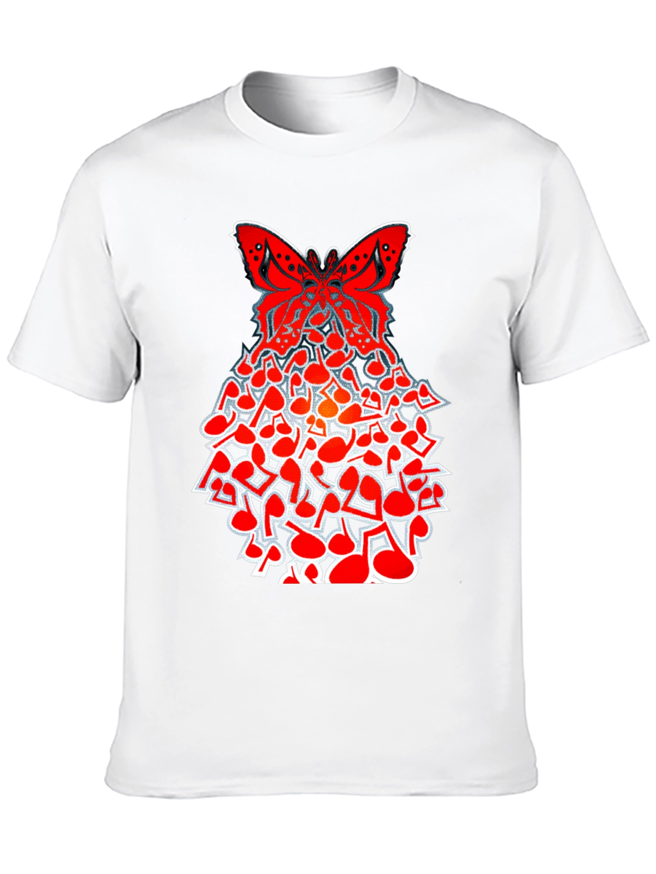 Butterfly Music Note Graphic T-Shirt