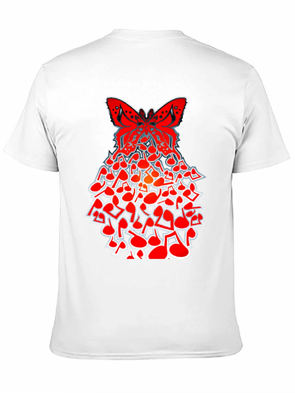 Butterfly Music Note Graphic T-Shirt