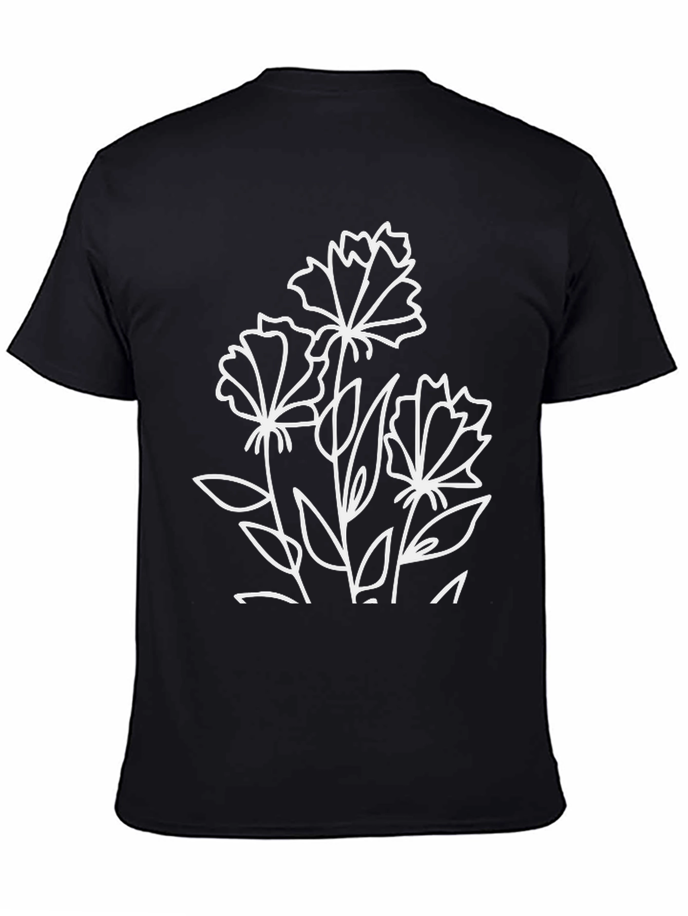 Floral Graphic Black T-Shirt
